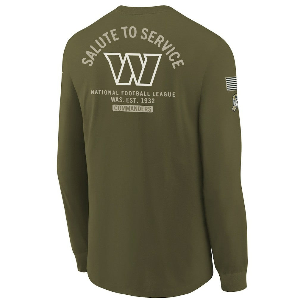 Washington Commanders Youth 2025 Salute to Service Sideline Long Sleeve T-Shirt - Olive | Nike outlet