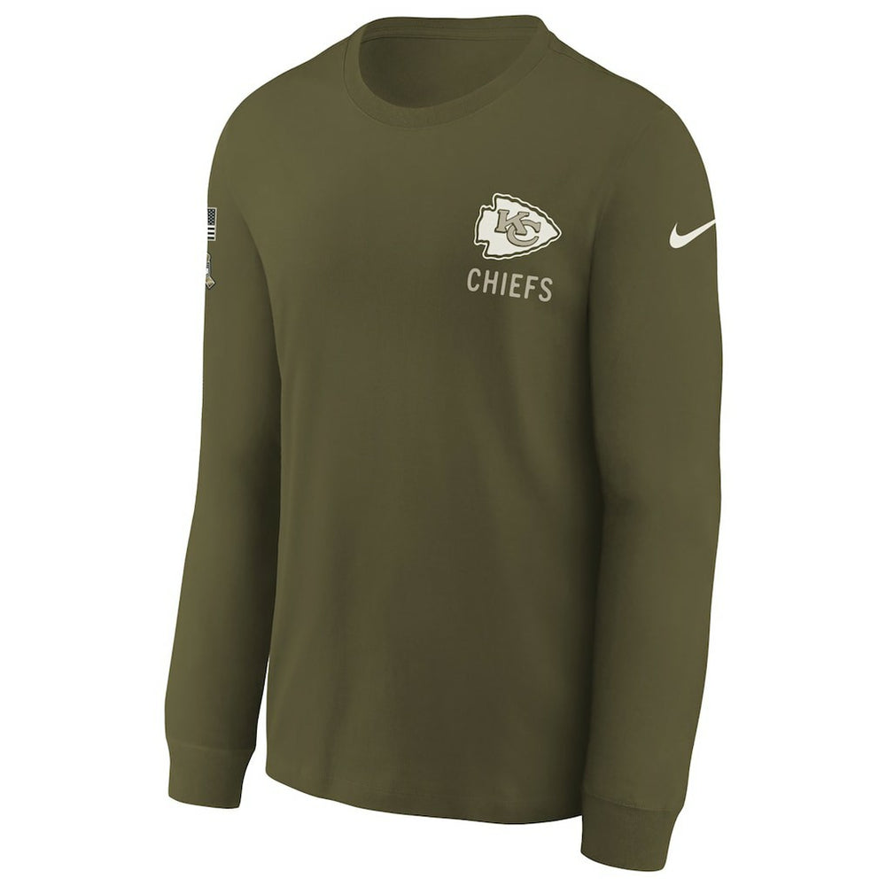 Kansas City Chiefs Youth 2025 Salute to Service Sideline Long Sleeve T-Shirt - Olive | Nike sale