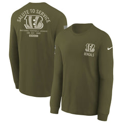 Cincinnati Bengals Youth 2025 Salute to Service Sideline Long Sleeve T-Shirt - Olive | Nike outlet