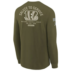 Cincinnati Bengals Youth 2025 Salute to Service Sideline Long Sleeve T-Shirt - Olive | Nike outlet