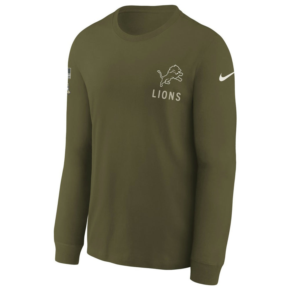 Detroit Lions Youth 2025 Salute to Service Sideline Long Sleeve T-Shirt - Olive | Nike cheap