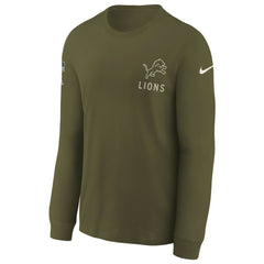 Detroit Lions Youth 2025 Salute to Service Sideline Long Sleeve T-Shirt - Olive | Nike cheap