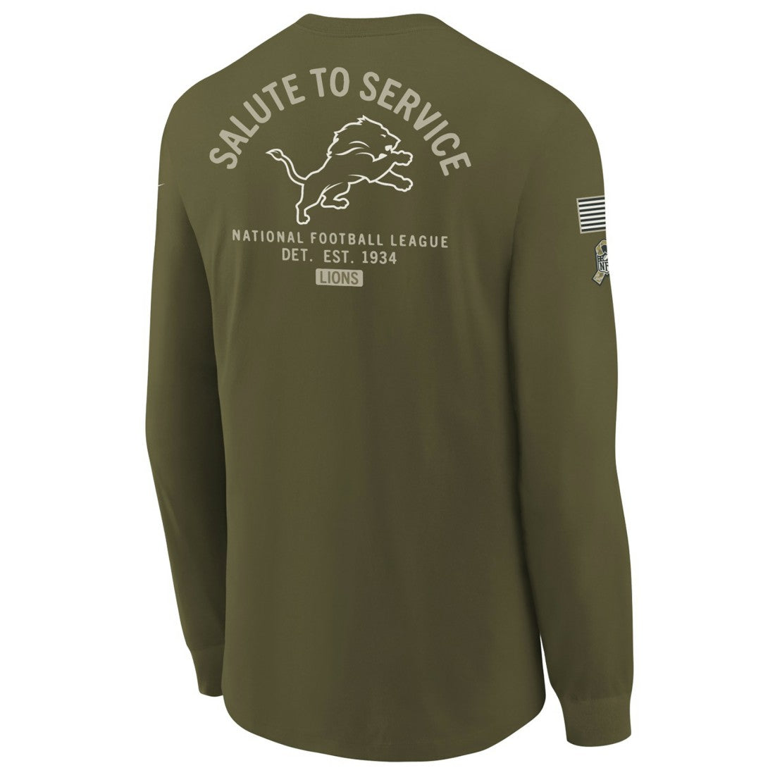 Detroit Lions Youth 2025 Salute to Service Sideline Long Sleeve T-Shirt - Olive | Nike cheap