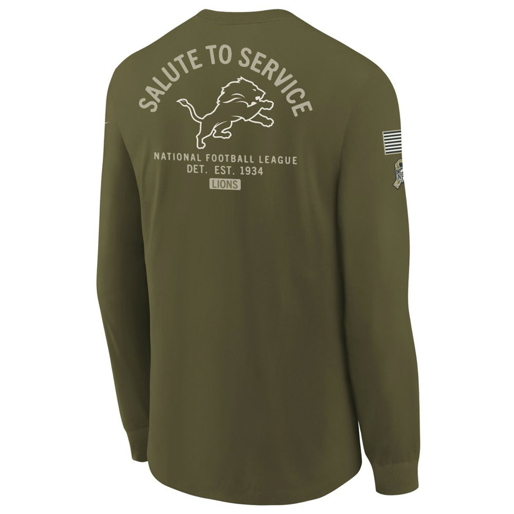 Detroit Lions Youth 2025 Salute to Service Sideline Long Sleeve T-Shirt - Olive | Nike cheap