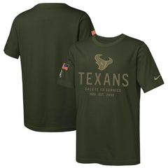 Houston Texans Youth 2025 Salute to Service Sideline Dri-FIT T-Shirt - Olive | Nike on sale