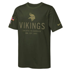 Minnesota Vikings Youth 2025 Salute to Service Sideline Dri-FIT T-Shirt - Olive | Nike on sale