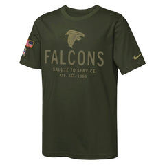 Atlanta Falcons Youth 2025 Salute to Service Sideline Dri-FIT T-Shirt - Olive | Nike for sale