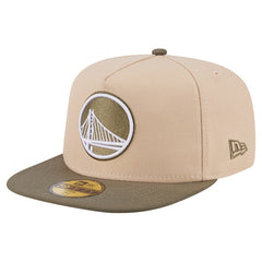 Golden State Warriors Color Pack Two-Tone 59FIFTY A-Frame Fitted Hat - Tan | New Era sale