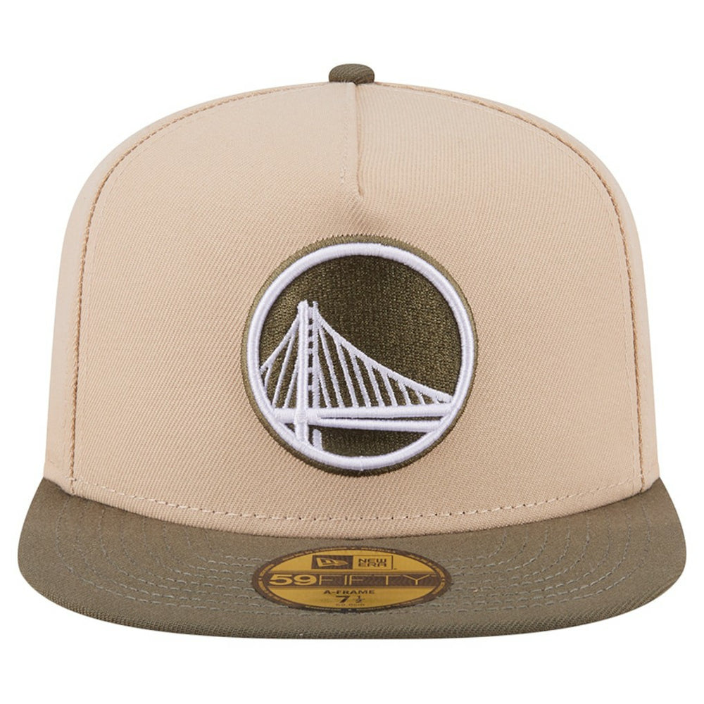 Golden State Warriors Color Pack Two-Tone 59FIFTY A-Frame Fitted Hat - Tan | New Era sale