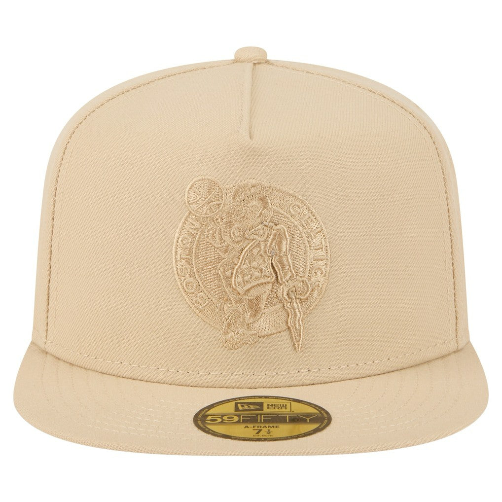 Boston Celtics Color Pack A-Frame 59FIFTY Fitted Hat - Khaki | New Era discount