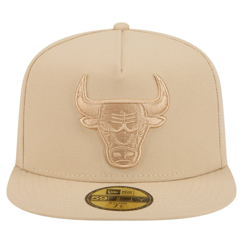Chicago Bulls Color Pack A-Frame 59FIFTY Fitted Hat - Khaki | New Era sale