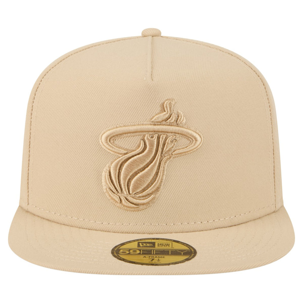 Miami Heat Color Pack A-Frame 59FIFTY Fitted Hat - Khaki | New Era discount