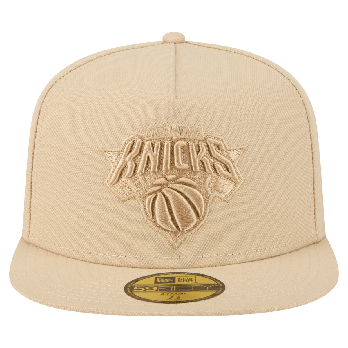 New York Knicks Color Pack A-Frame 59FIFTY Fitted Hat - Khaki | New Era discount