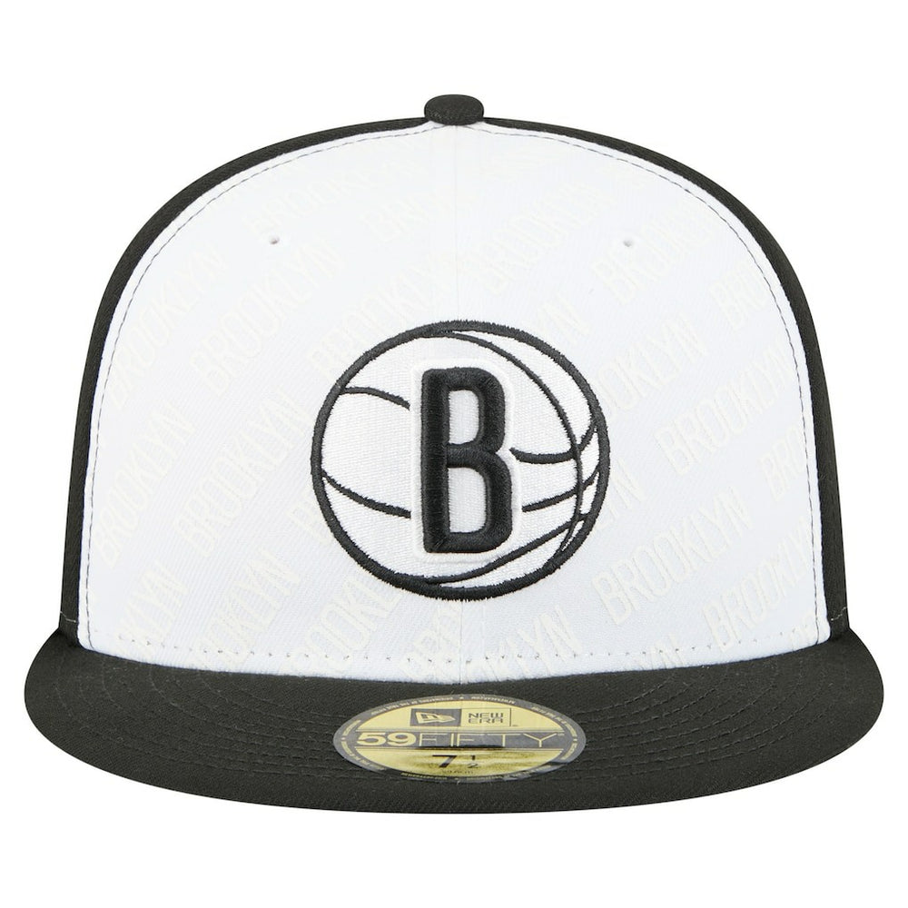 Brooklyn Nets Repeat 59Fifty Fitted Hat - White/Black | New Era sale