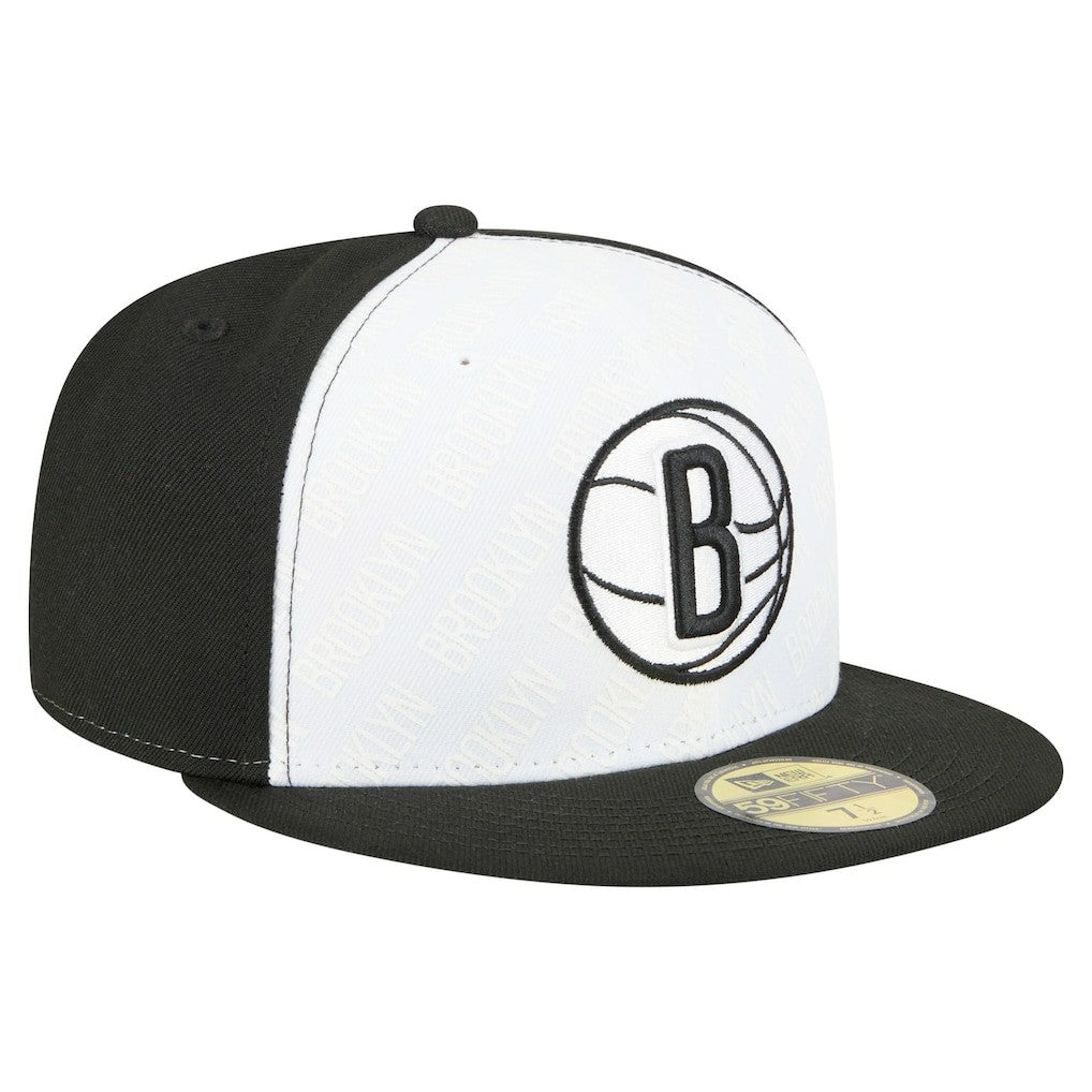 Brooklyn Nets Repeat 59Fifty Fitted Hat - White/Black | New Era sale