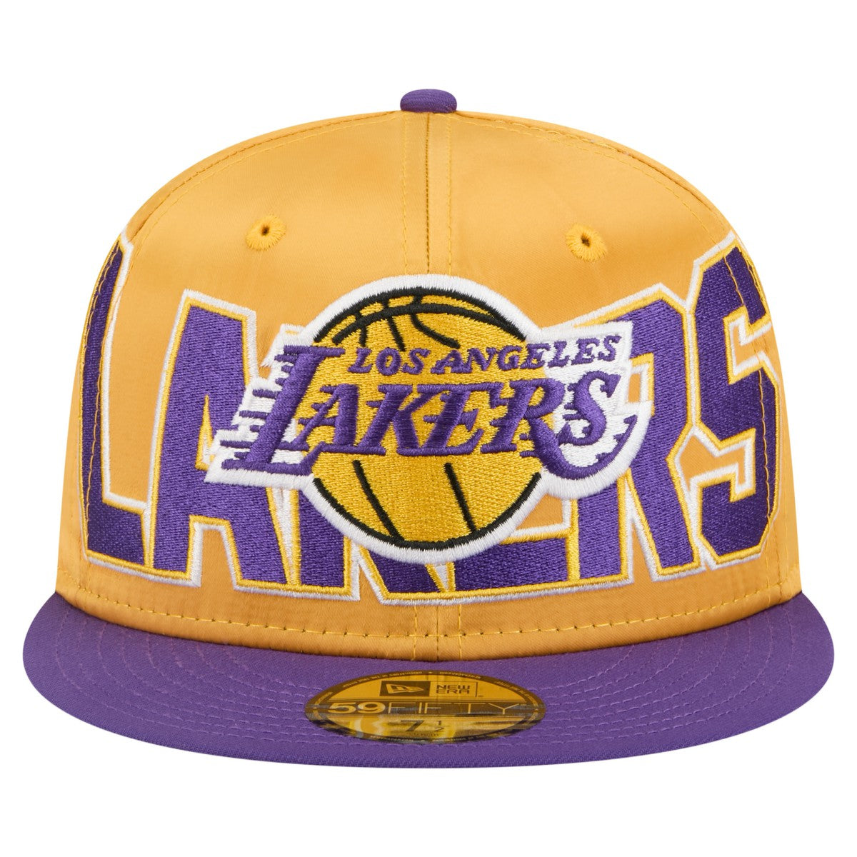 Los Angeles Lakers Satin Two-Tone 59FIFTY Fitted Hat - Gold/Purple | New Era cheap