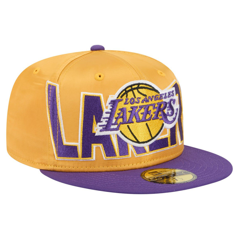 Los Angeles Lakers Satin Two-Tone 59FIFTY Fitted Hat - Gold/Purple | New Era cheap