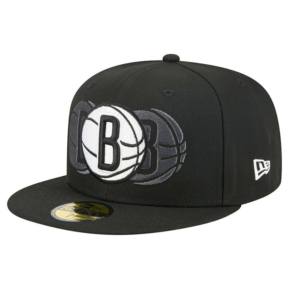 Brooklyn Nets Tri-Hit 59Fifty Fitted Hat - Black | New Era cheap