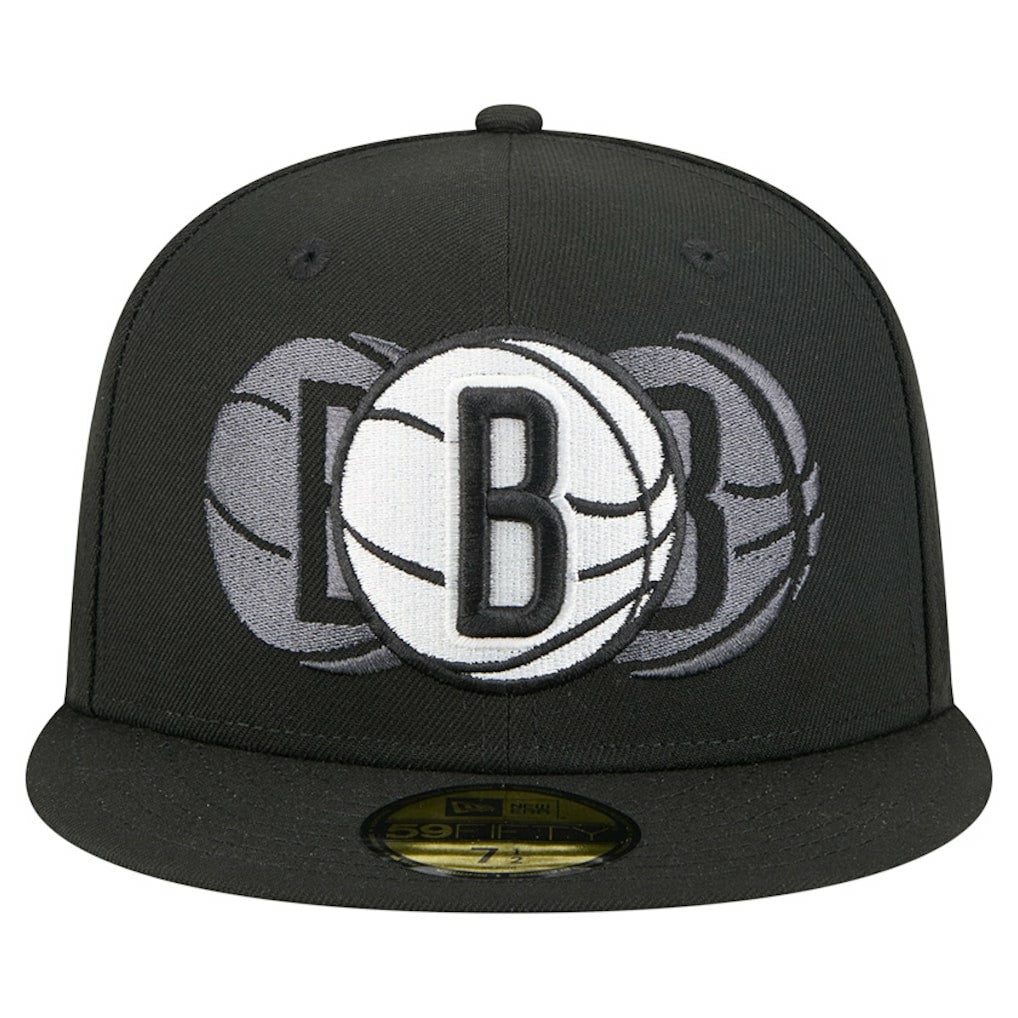 Brooklyn Nets Tri-Hit 59Fifty Fitted Hat - Black | New Era cheap