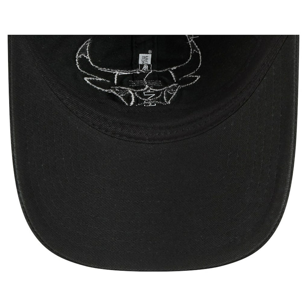 Chicago Bulls Stamp Fabric Applique 9TWENTY Adjustable Hat - Black | New Era sale