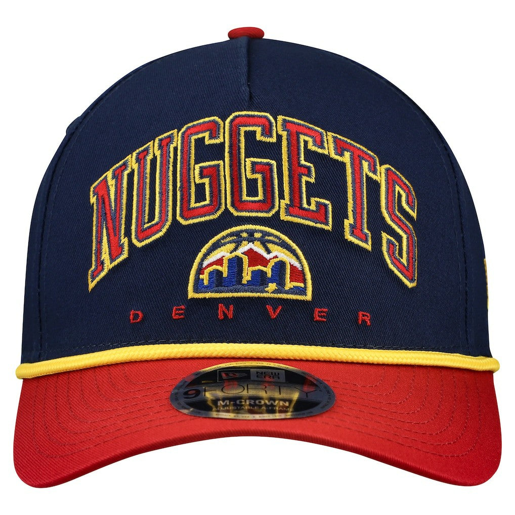 Denver Nuggets Bold Arch COOLERA 9FORTY A-Frame M-Crown Adjustable Hat sale - Navy | New Era discount