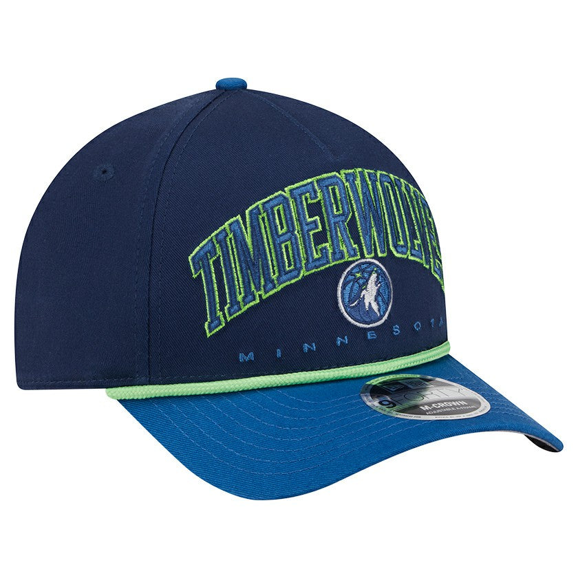 Minnesota Timberwolves Bold Arch COOLERA 9FORTY A-Frame M-Crown Adjustable Hat - Navy | New Era sale