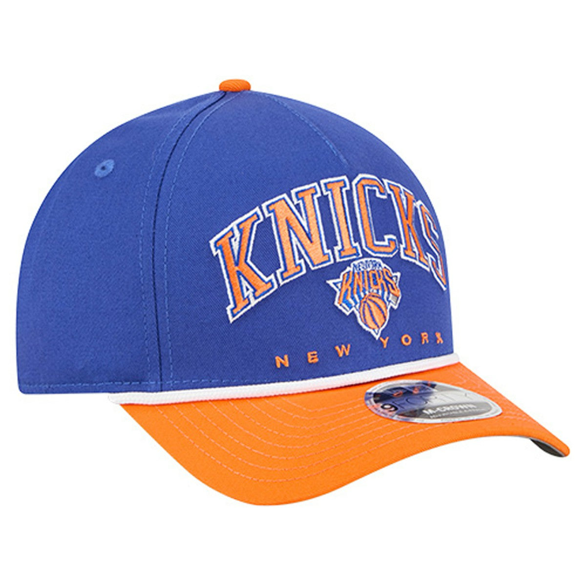 New York Knicks Bold Arch COOLERA 9FORTY A-Frame M-Crown Adjustable Hat - Blue | New Era for sale