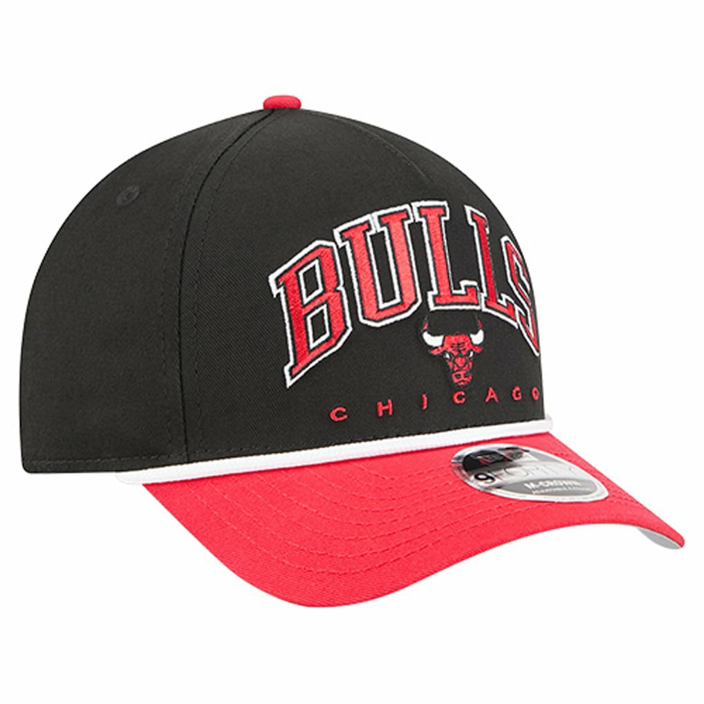 Chicago Bulls Bold Arch COOLERA 9FORTY A-Frame M-Crown Adjustable Hat - Black | New Era for sale