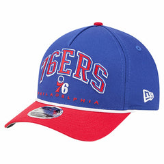 Philadelphia 76ers Bold Arch COOLERA 9FORTY A-Frame M-Crown Adjustable Hat - Royal | New Era cheap