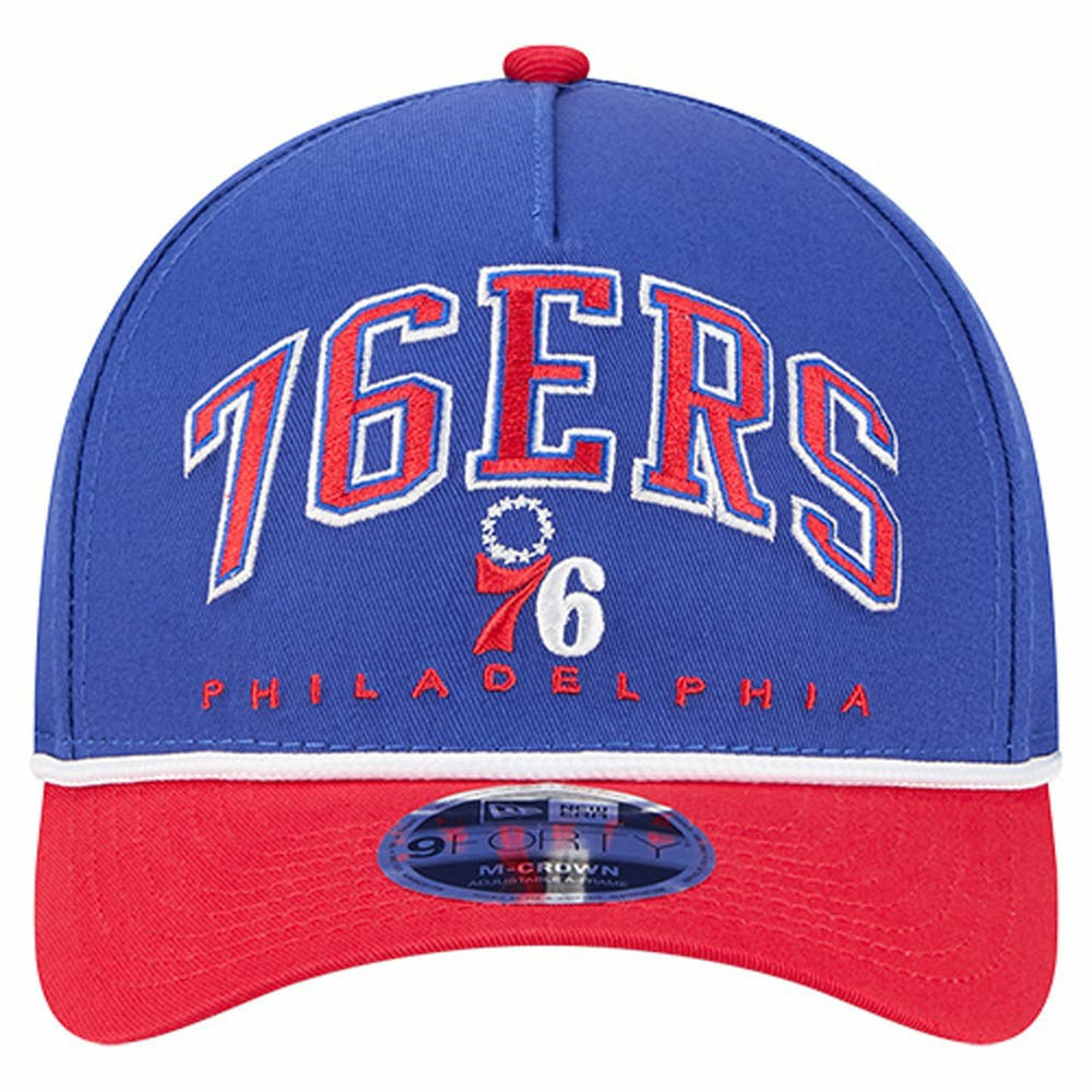 Philadelphia 76ers Bold Arch COOLERA 9FORTY A-Frame M-Crown Adjustable Hat - Royal | New Era cheap