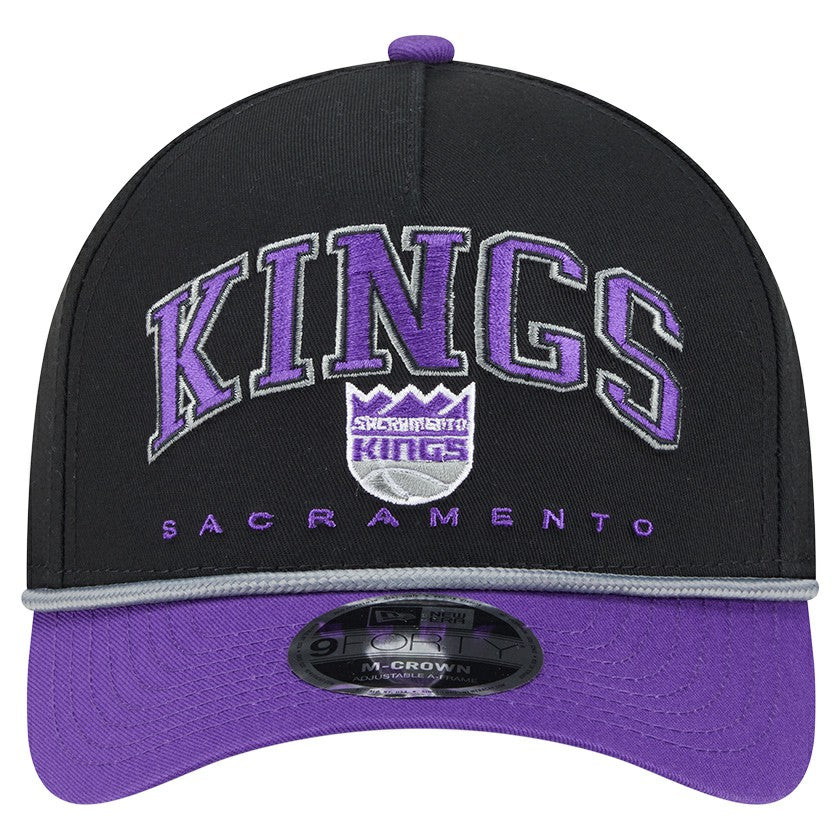 Sacramento Kings Bold Arch COOLERA 9FORTY A-Frame M-Crown Adjustable Hat - Black | New Era sale