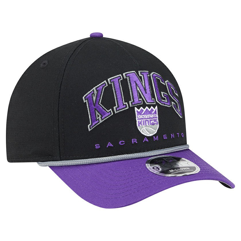 Sacramento Kings Bold Arch COOLERA 9FORTY A-Frame M-Crown Adjustable Hat - Black | New Era sale
