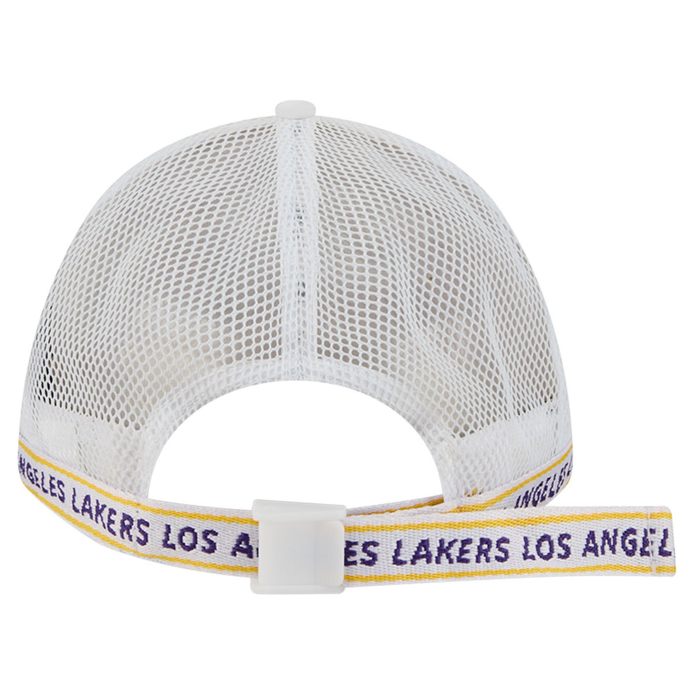 Los Angeles Lakers Featherweight Team Tape 9FORTY M-Crown A-Frame Adjustable Hat - White | New Era cheap