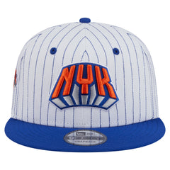 New York Knicks Deceptor Pinstripe 9FIFTY Snapback Hat - White | New Era on sale