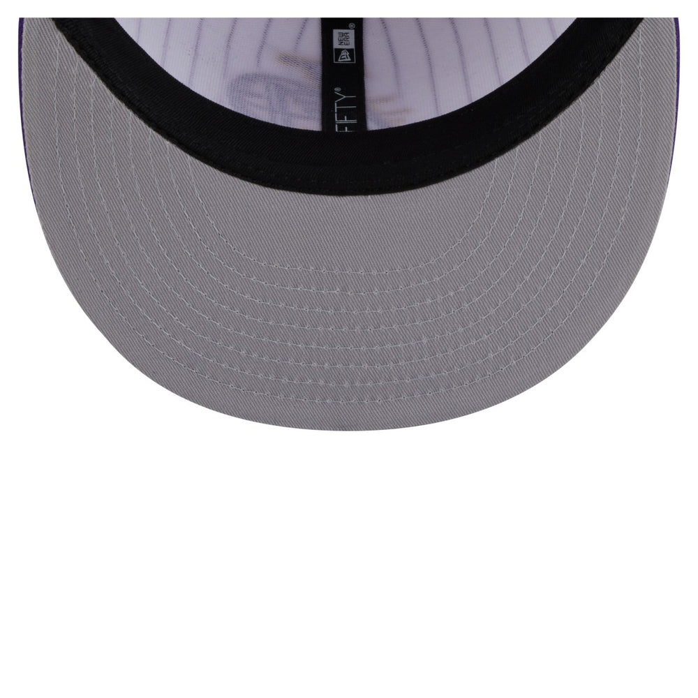 Los Angeles Lakers Deceptor Pinstripe 9FIFTY Snapback Hat - White | New Era online
