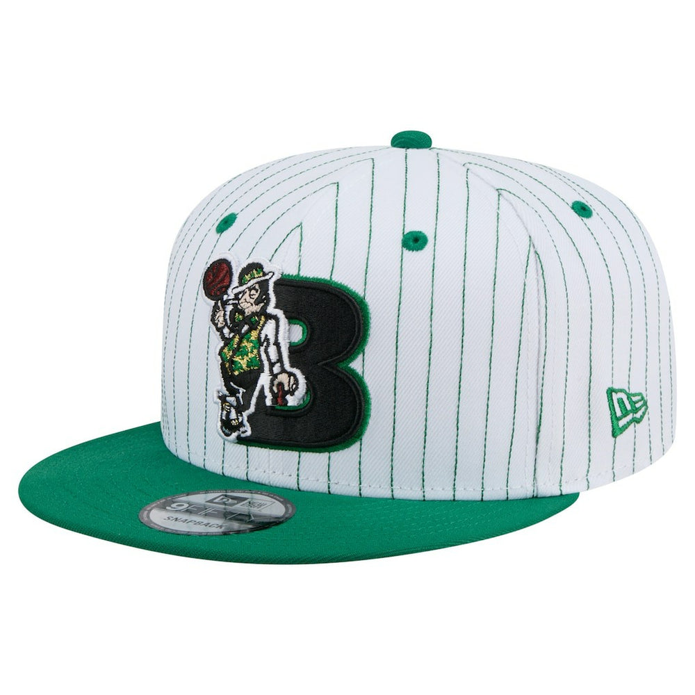 Boston Celtics Deceptor Pinstripe 9FIFTY Snapback Hat - White | New Era cheap