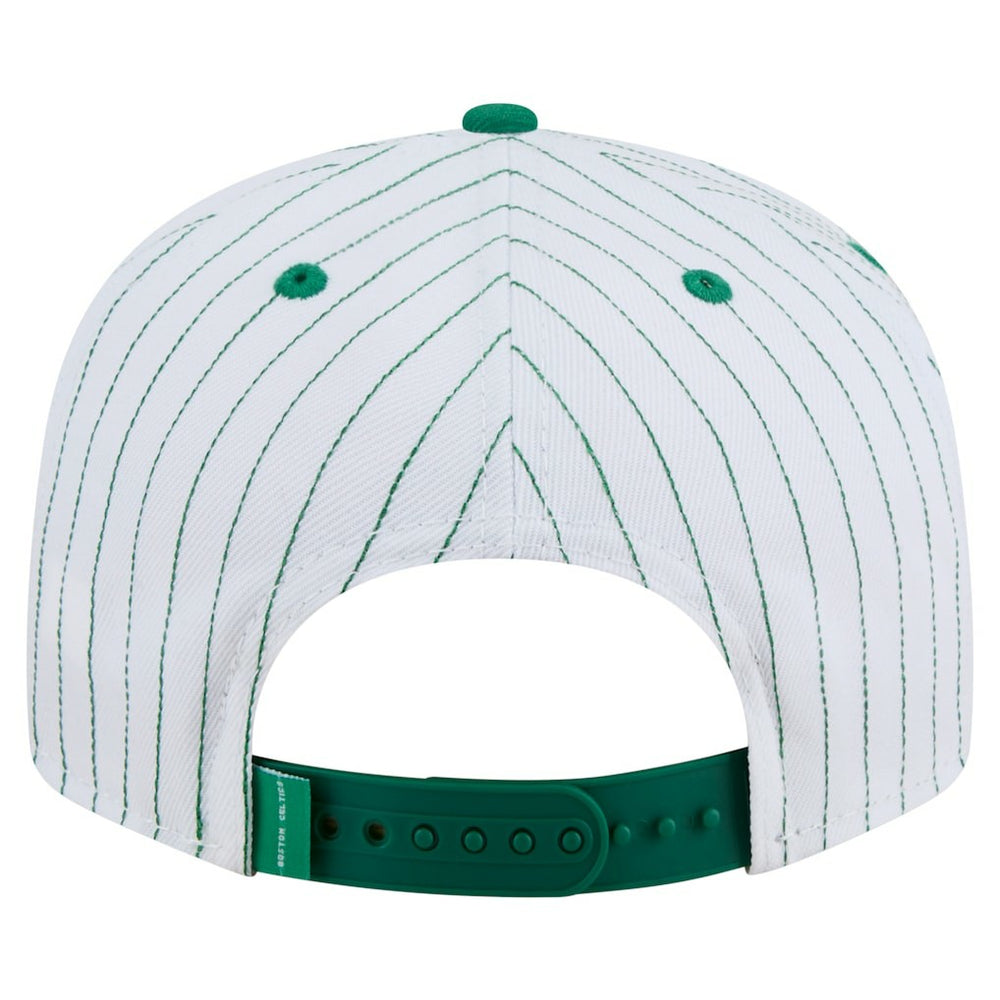 Boston Celtics Deceptor Pinstripe 9FIFTY Snapback Hat - White | New Era cheap