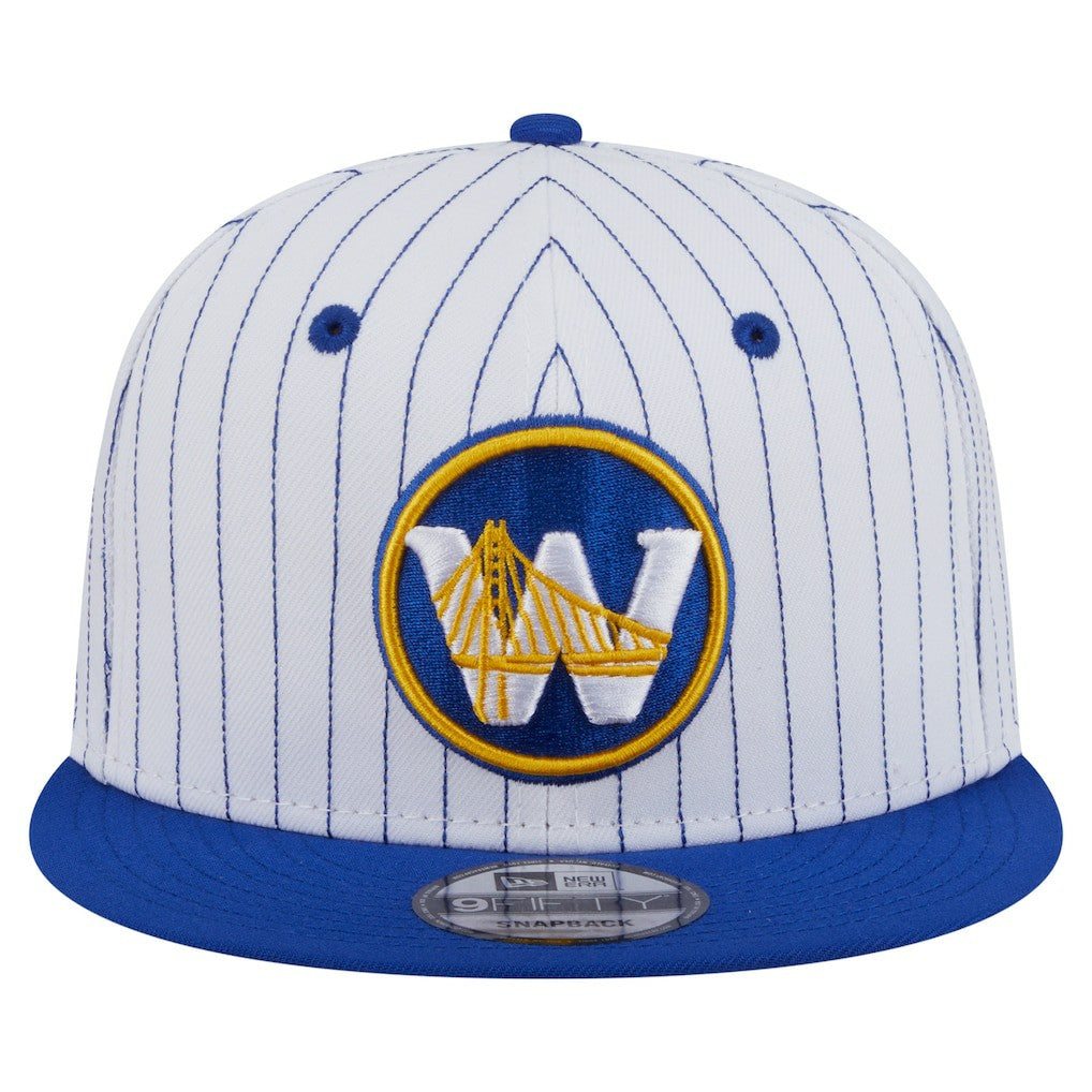 Golden State Warriors Deceptor Pinstripe 9FIFTY Snapback Hat sale - White | New Era outlet