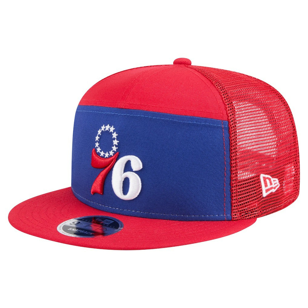 Philadelphia 76ers Outdoor Split Panel 9FIFTY Snapback Hat - Royal/Red | New Era sale