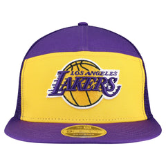 Los Angeles Lakers Outdoor Split Panel 9FIFTY Snapback Hat - Gold/Purple | New Era for sale