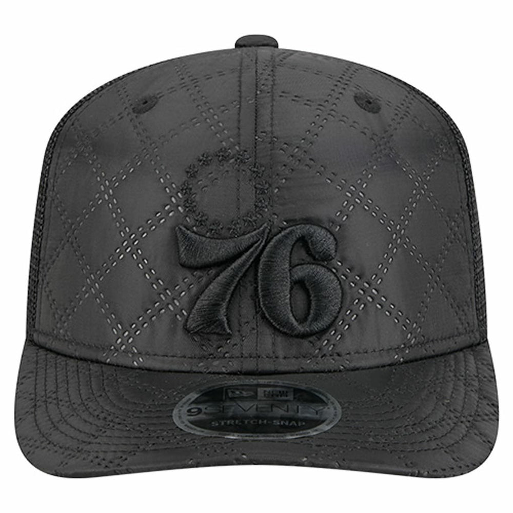 Philadelphia 76ers Quilted 9SEVENTY Trucker Adjustable Hat - Black | New Era outlet