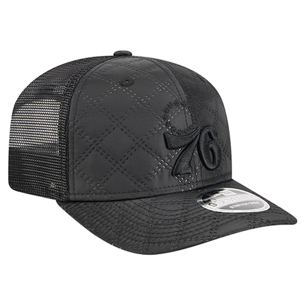 Philadelphia 76ers Quilted 9SEVENTY Trucker Adjustable Hat - Black | New Era outlet