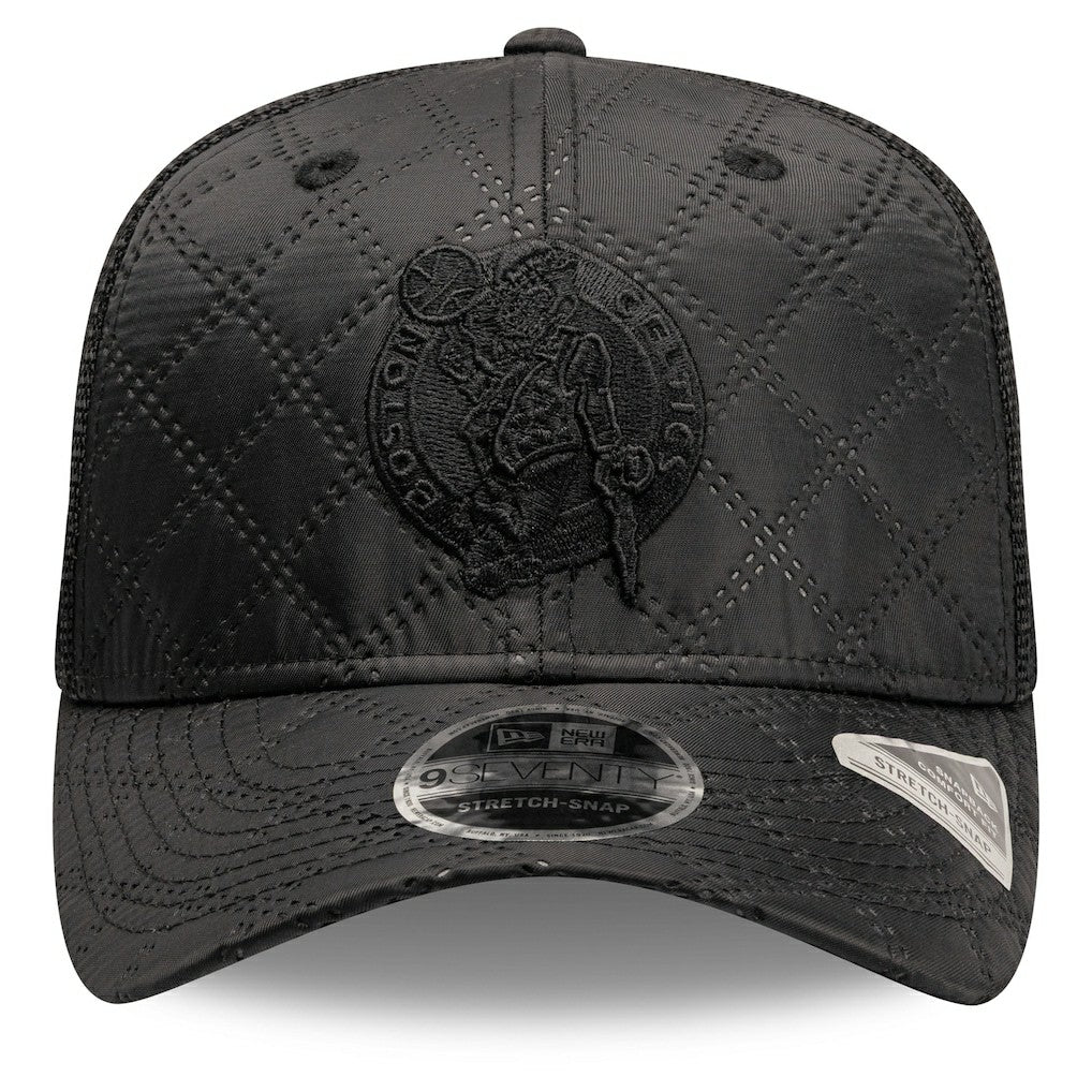 Boston Celtics Quilted 9SEVENTY Trucker Adjustable Hat - Black | New Era sale