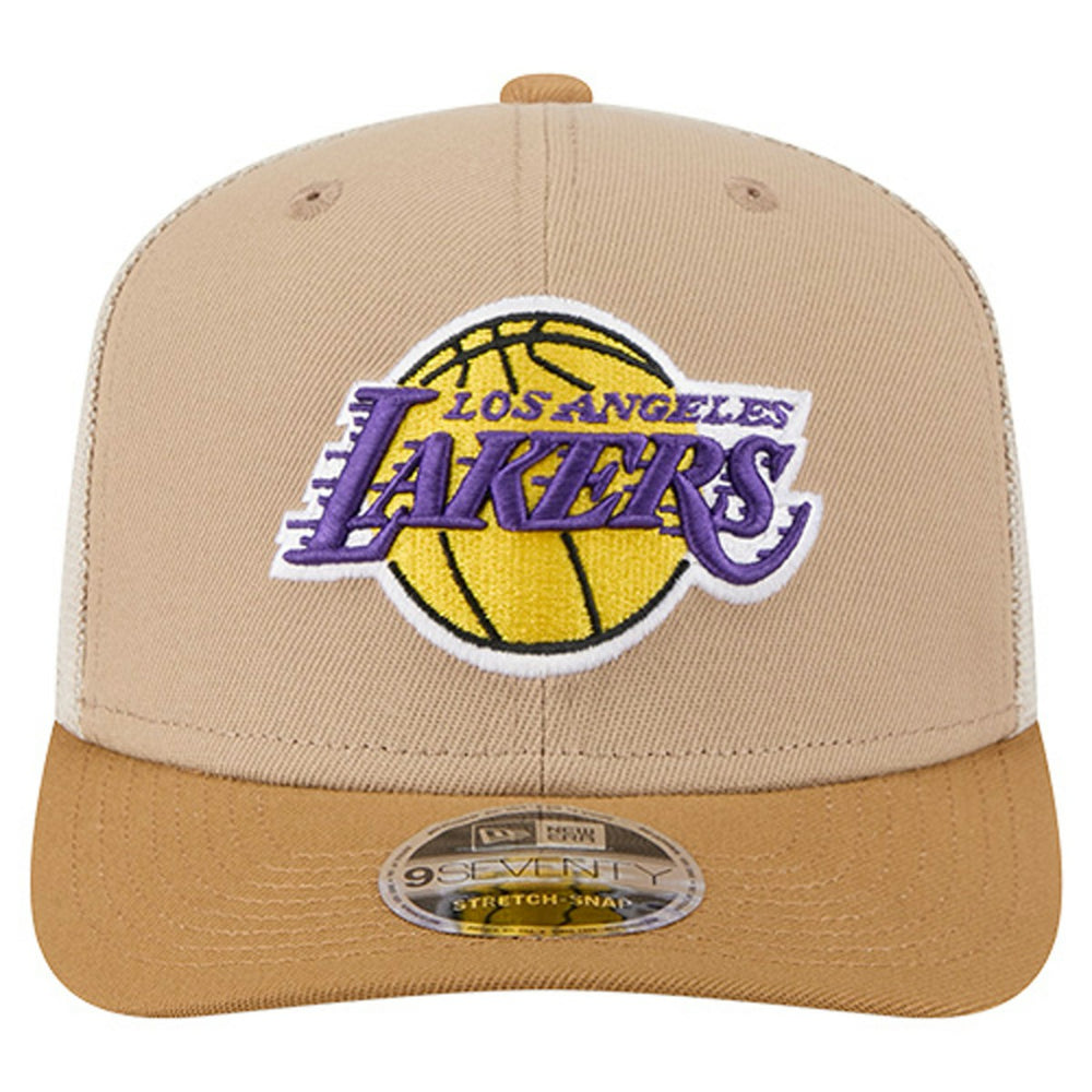 Los Angeles Lakers Two-Tone 9SEVENTY Adjustable Trucker Hat - Tan/Light Brown | New Era cheap