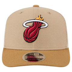 Miami Heat Two-Tone 9SEVENTY Adjustable Trucker Hat - Tan/Light Brown | New Era discount