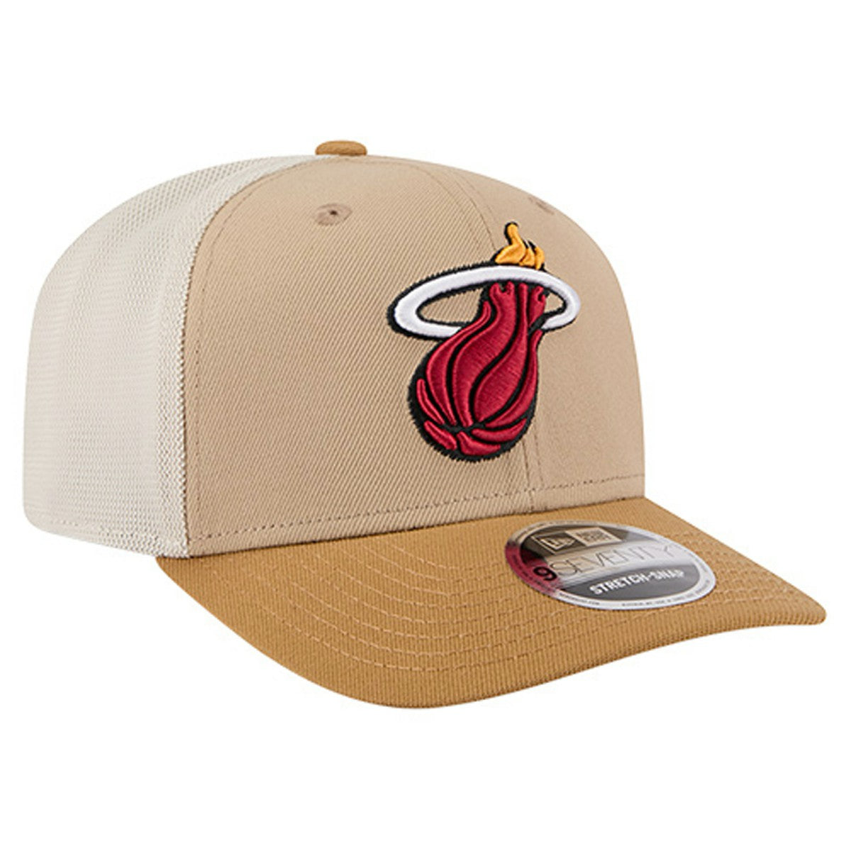 Miami Heat Two-Tone 9SEVENTY Adjustable Trucker Hat - Tan/Light Brown | New Era discount