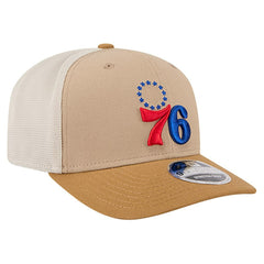 Philadelphia 76ers Two-Tone 9SEVENTY Adjustable Trucker Hat - Tan/Light Brown | New Era for sale