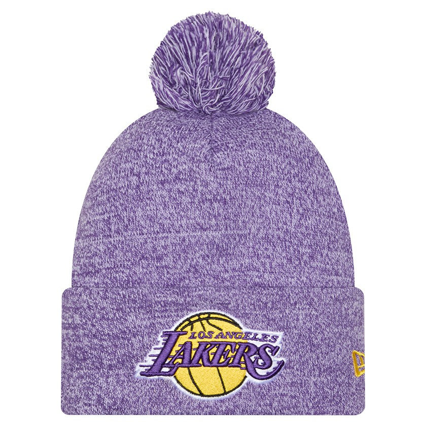 Los Angeles Lakers Marled Cuffed Knit Hat with Pom - Purple | New Era discount
