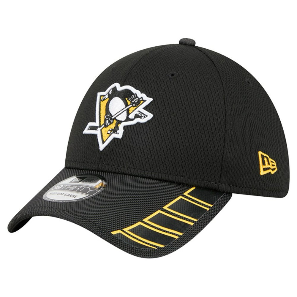 Pittsburgh Penguins New Era Visor Hit 39THIRTY Flex Hat Black
