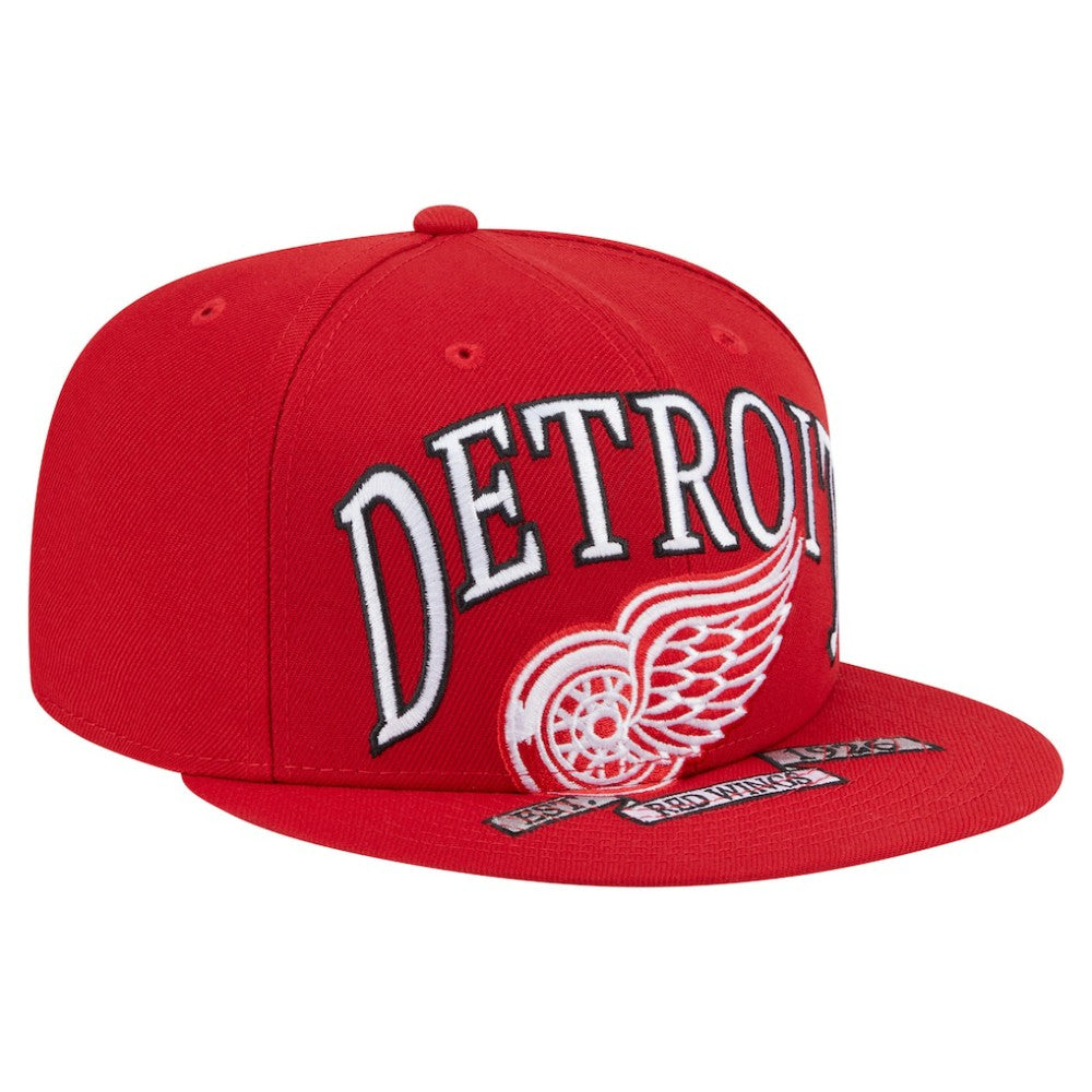 Detroit Red Wings New Era Oversized Vintage Arch 59Fifty Fitted Hat Red